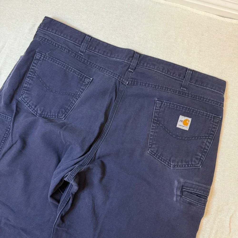Carhartt Work Pants Men 42x34 Navy FR Flame Resistant Canvas Lot of 2 FRB159-DNY